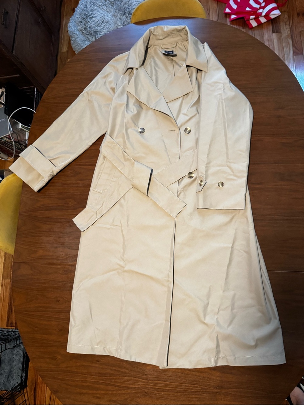 GAP Beige Double-Breasted Trench Coat with Belt